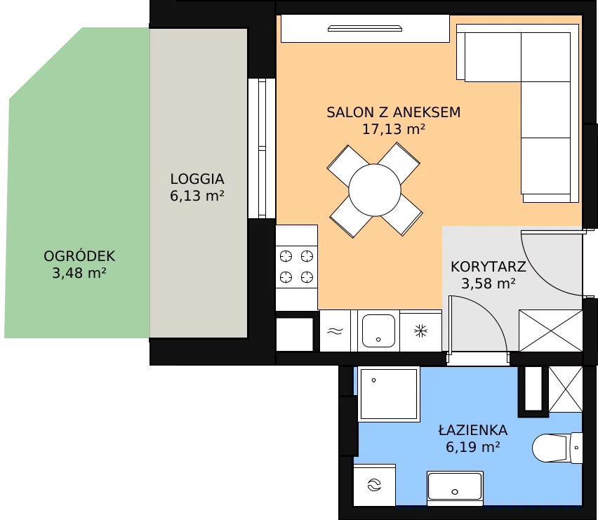 Zalety mieszkania 27.18 m², 2