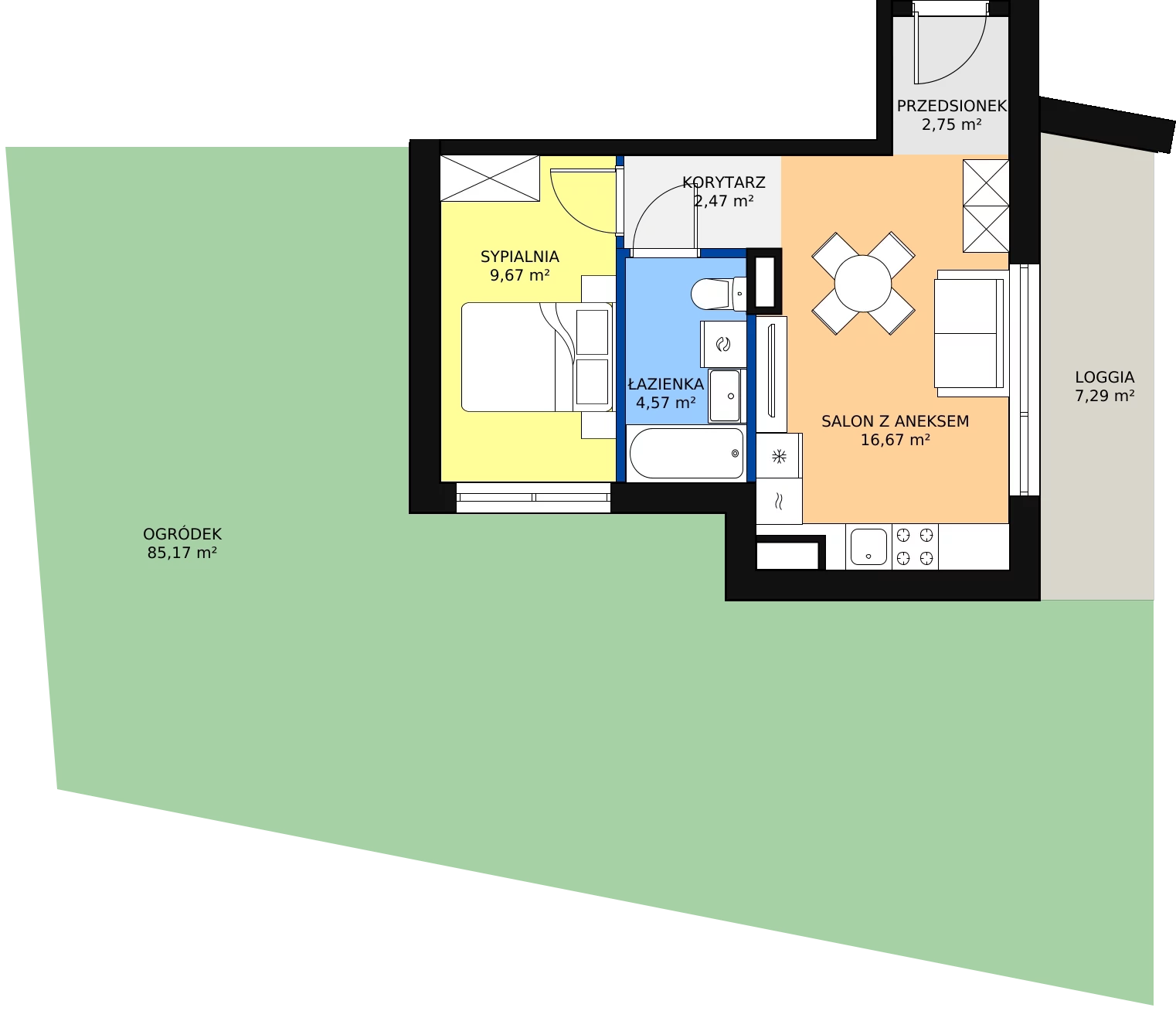 Zalety mieszkania 36.13 m², 30