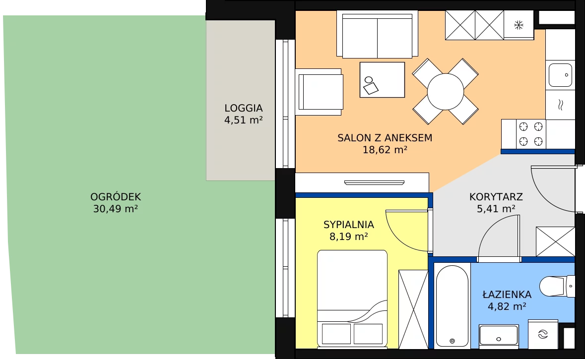 Zalety mieszkania 37.04 m², 31