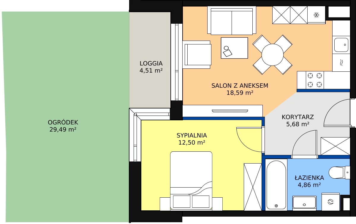 Zalety mieszkania 41.63 m², 34