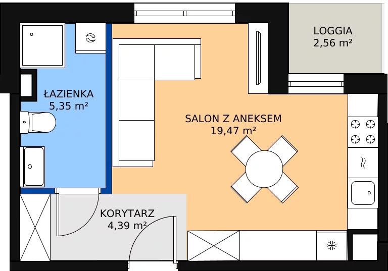 Zalety mieszkania 29.21 m², 39