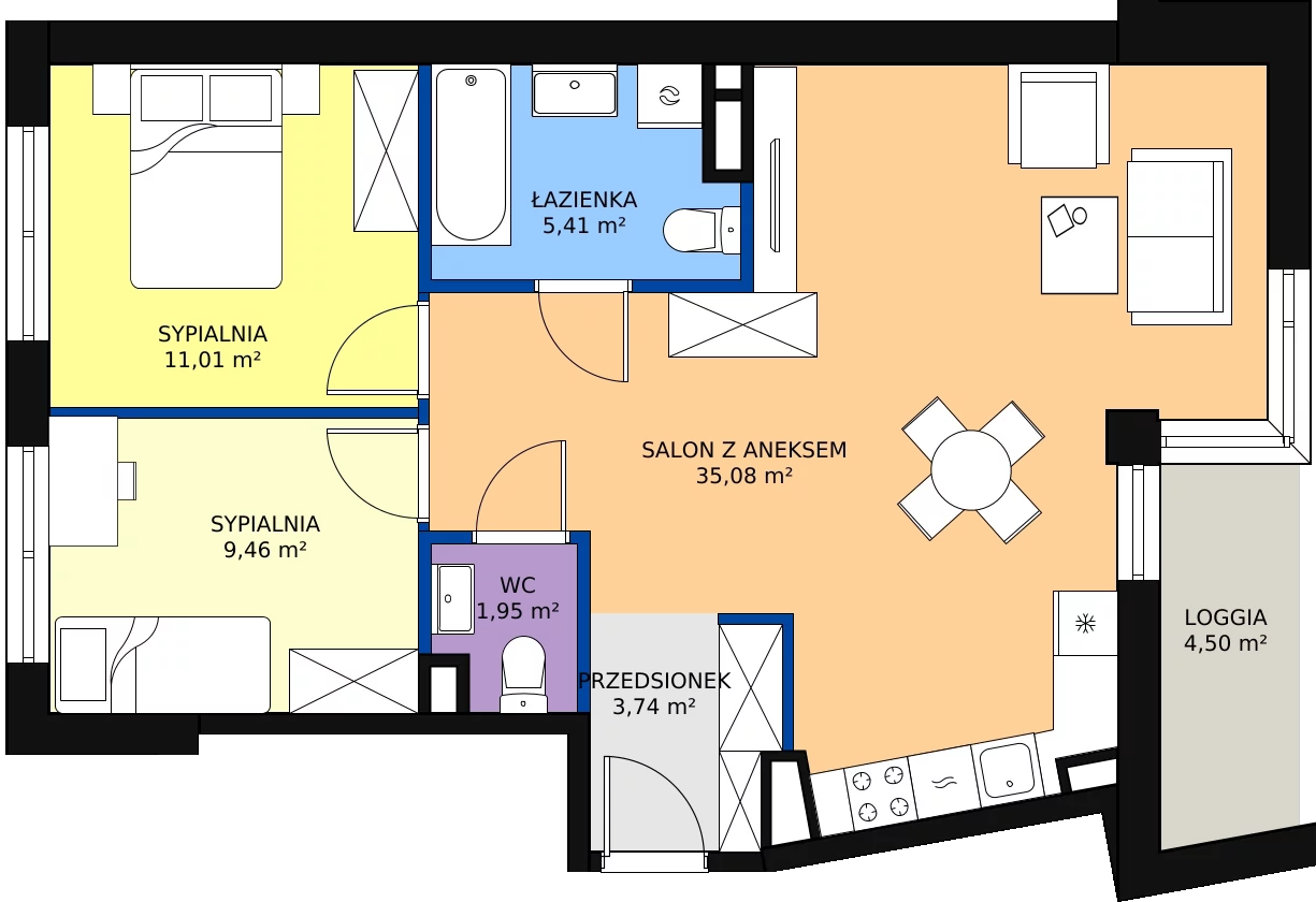 Zalety mieszkania 66.74 m², 42