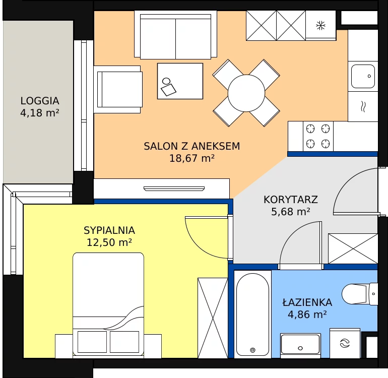 Zalety mieszkania 41.71 m², 47