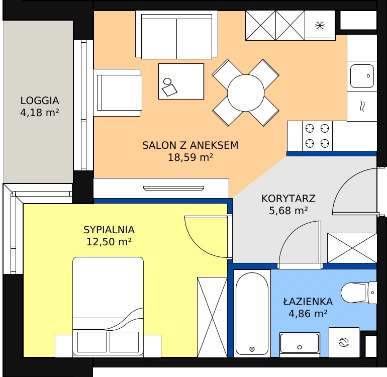 Zalety mieszkania 41.63 m², 48