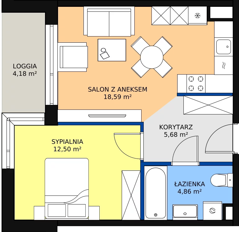 Zalety mieszkania 41.63 m², 49