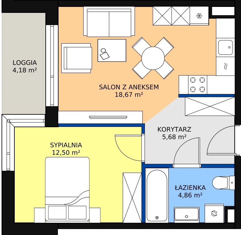 Zalety mieszkania 41.71 m², 50
