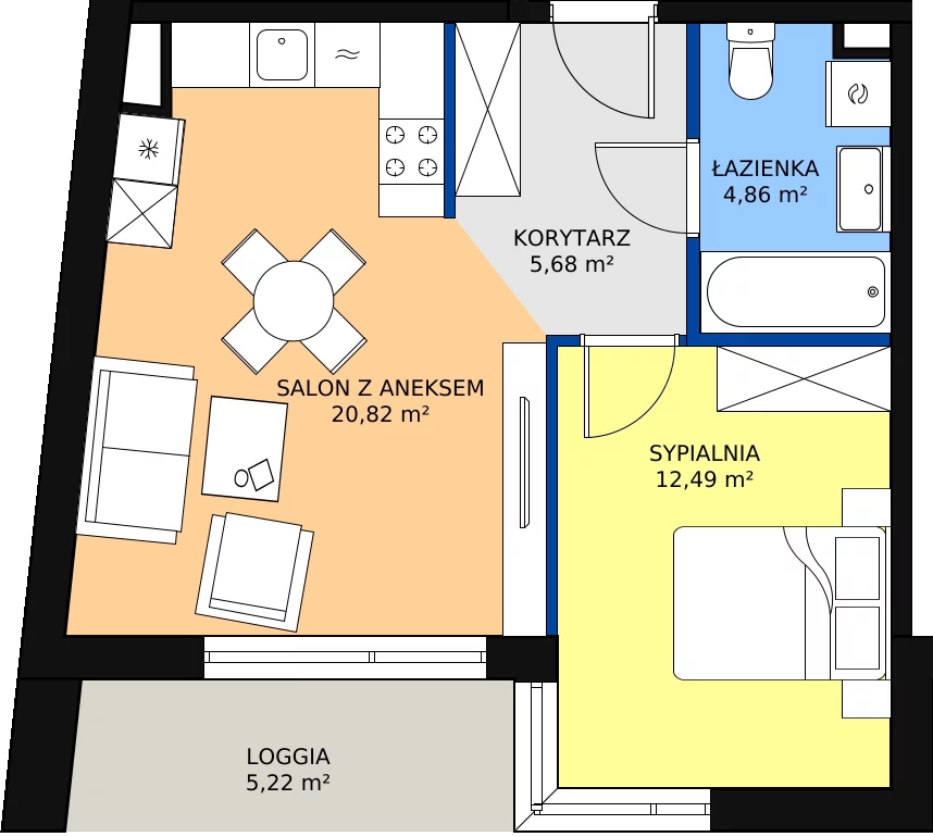 Zalety mieszkania 43.85 m², 51