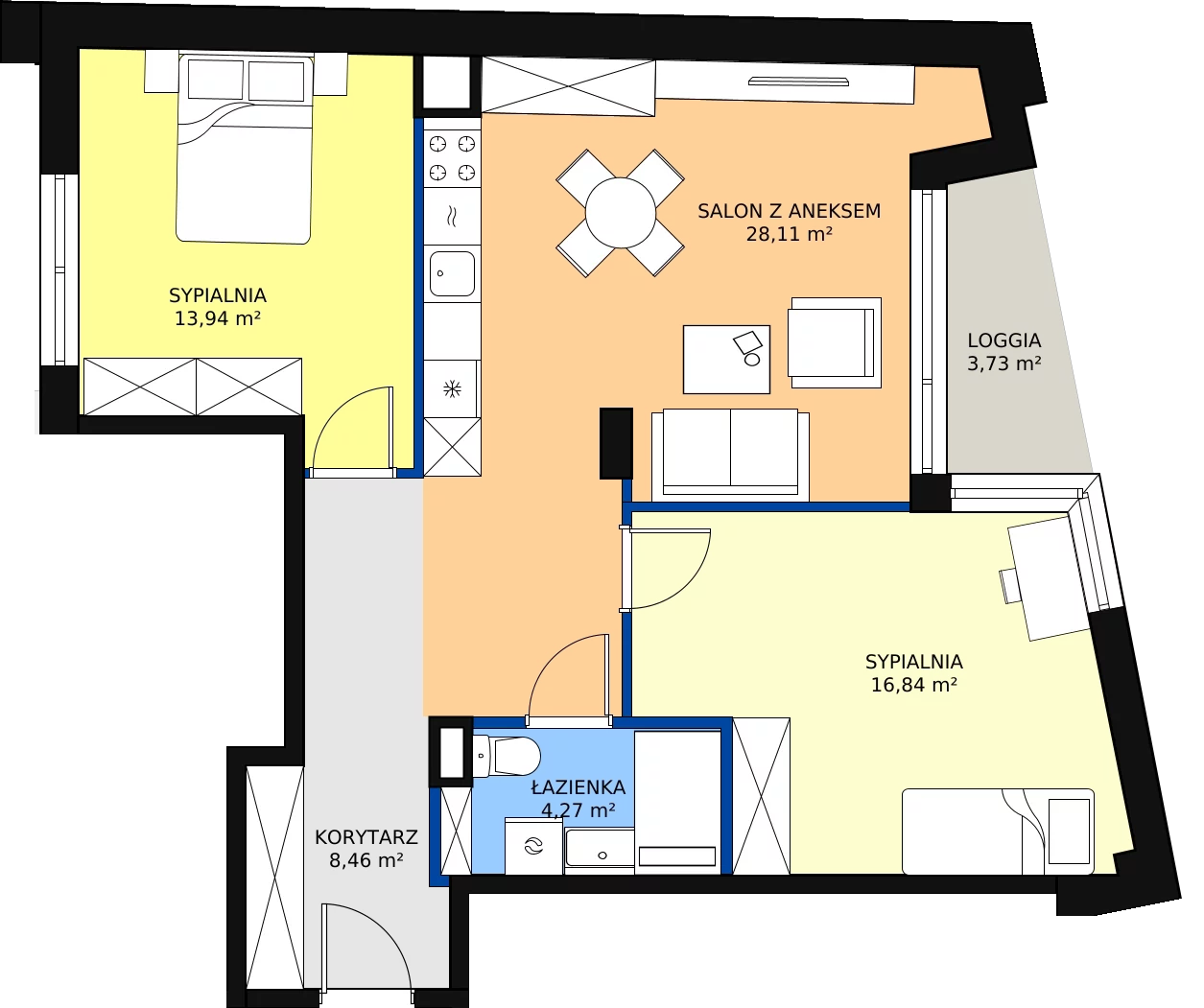 Zalety mieszkania 71.62 m², 7