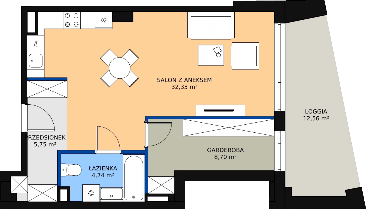 Zalety mieszkania 51.6 m², 10