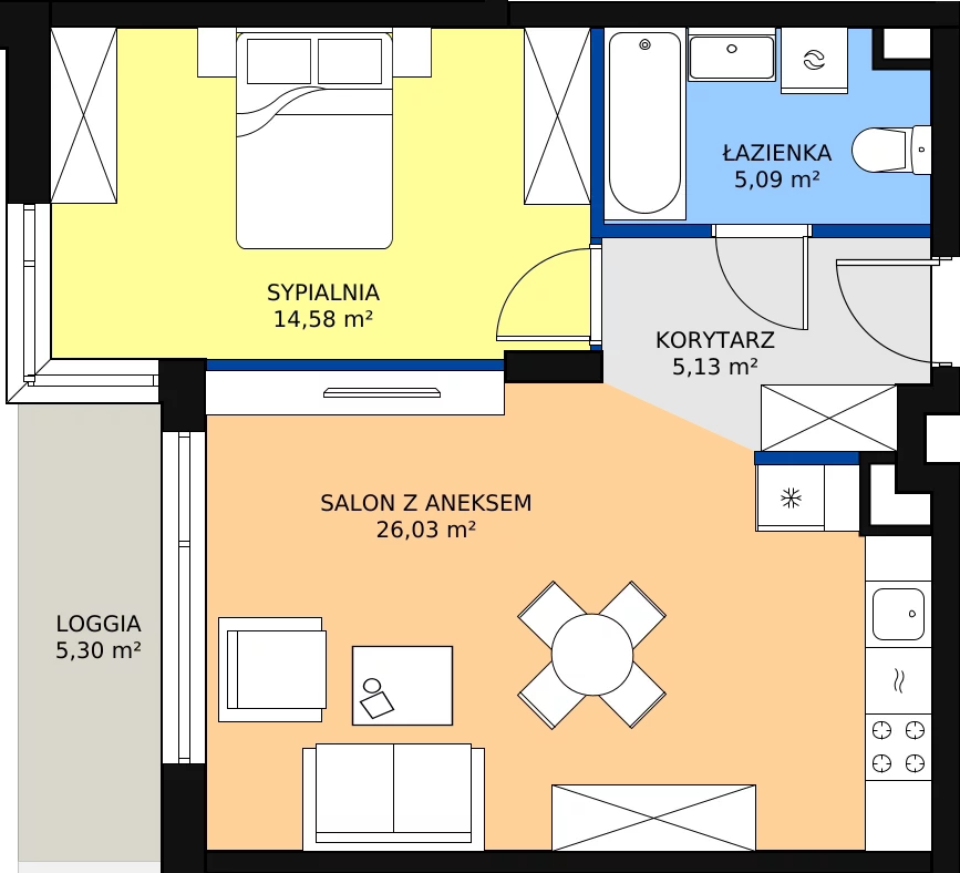 Zalety mieszkania 51.17 m², 12