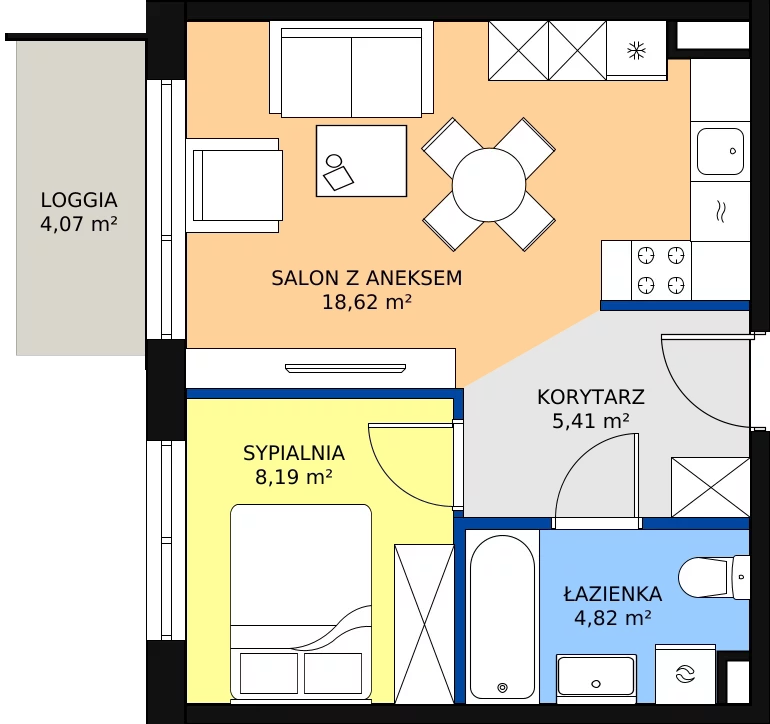 Zalety mieszkania 37.04 m², 59