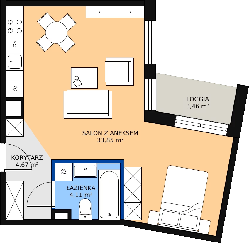 Zalety mieszkania 42.63 m², 69