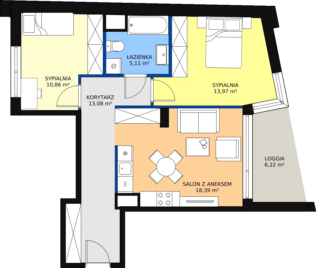 Zalety mieszkania 61.41 m², 15