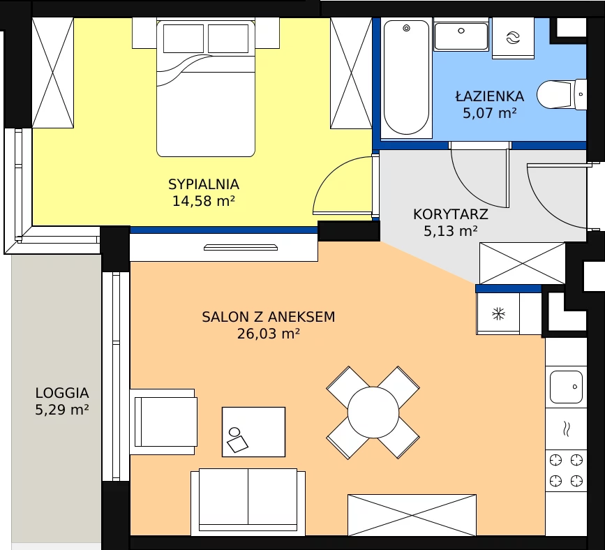 Zalety mieszkania 51.17 m², 20