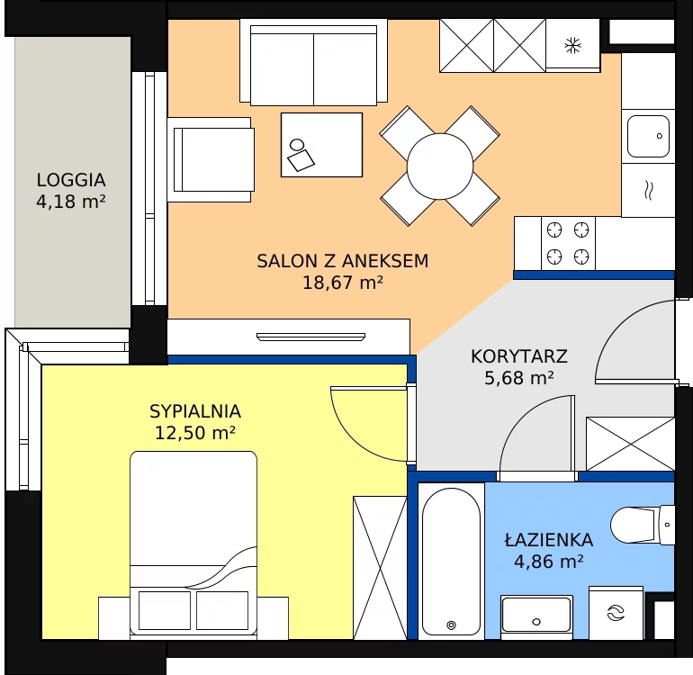Zalety mieszkania 41.71 m², 75