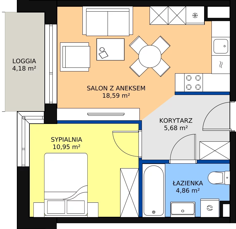 Zalety mieszkania 40.09 m², 87