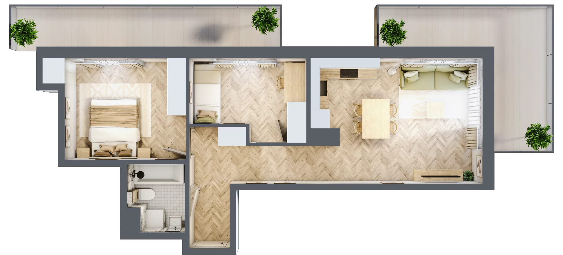 3 pokoje, mieszkanie 56,07 m², piętro 4, oferta nr 31, Rezydencja Świerkowa, Radom, Idalin, ul. Świerkowa 47