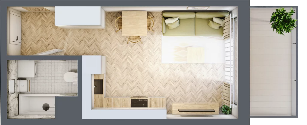1 pokój, mieszkanie 25,58 m², piętro 6, oferta nr 51, Rezydencja Świerkowa, Radom, Idalin, ul. Świerkowa 47