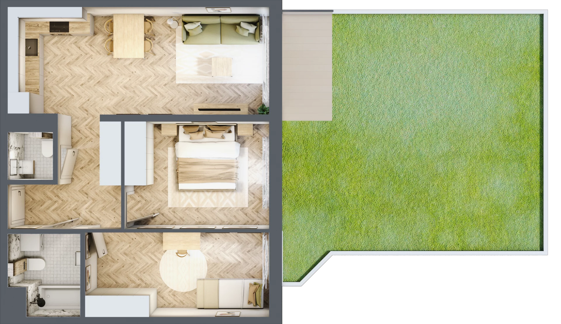3 pokoje, mieszkanie 61,82 m², parter, oferta nr 63, Rezydencja Świerkowa, Radom, Idalin, ul. Świerkowa 47
