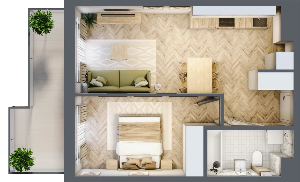 2 pokoje, mieszkanie 42,08 m², piętro 4, oferta nr 106, Rezydencja Świerkowa, Radom, Idalin, ul. Świerkowa 47