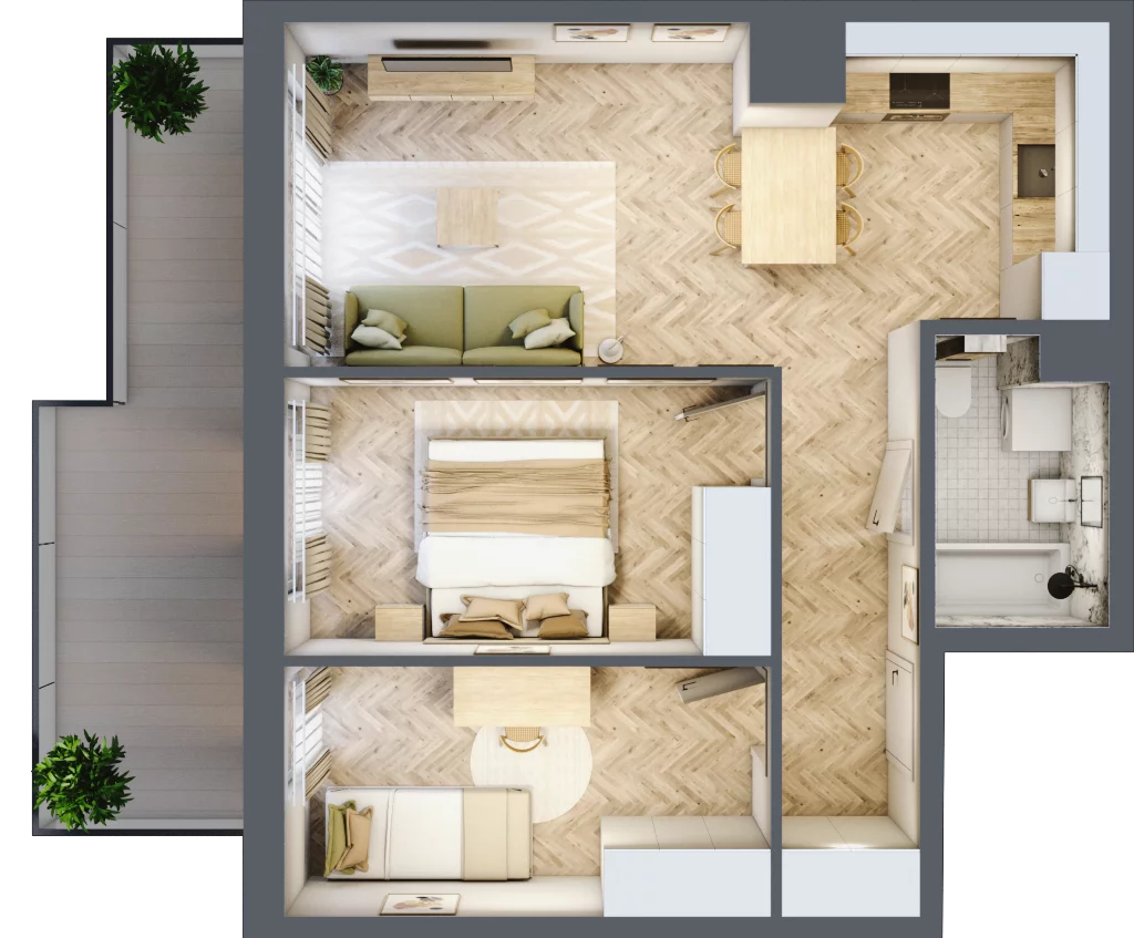 3 pokoje, mieszkanie 52,99 m², piętro 4, oferta nr 108, Rezydencja Świerkowa, Radom, Idalin, ul. Świerkowa 47