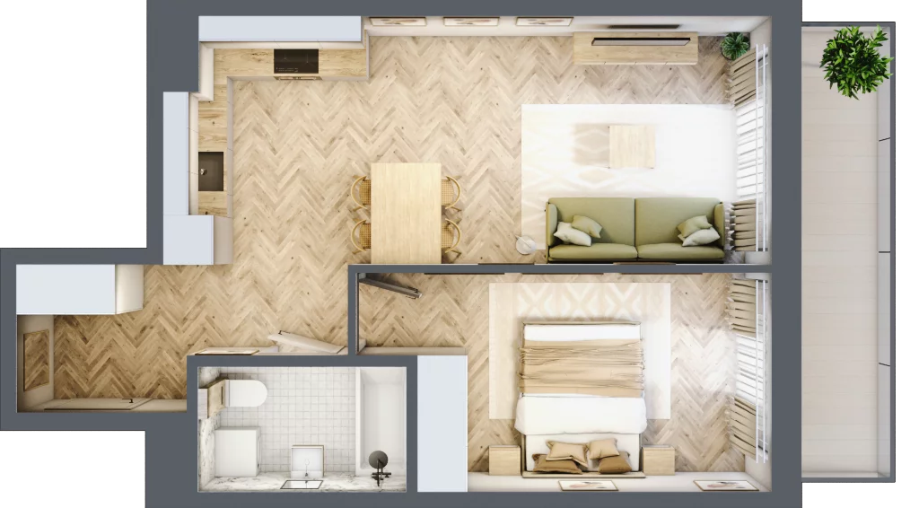 2 pokoje, mieszkanie 44,41 m², piętro 5, oferta nr 111, Rezydencja Świerkowa, Radom, Idalin, ul. Świerkowa 47