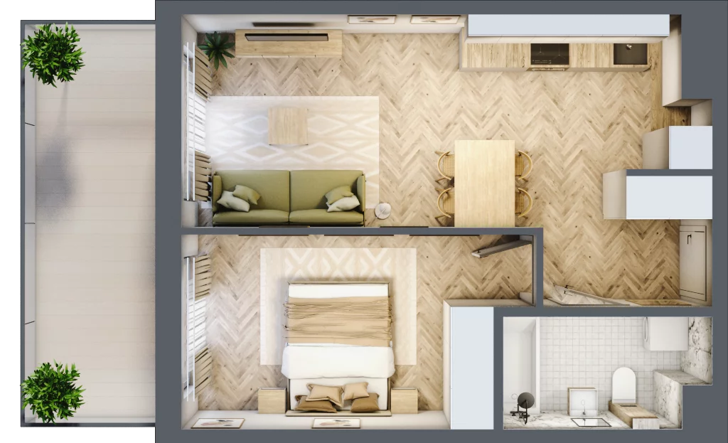 2 pokoje, mieszkanie 42,08 m², piętro 5, oferta nr 116, Rezydencja Świerkowa, Radom, Idalin, ul. Świerkowa 47
