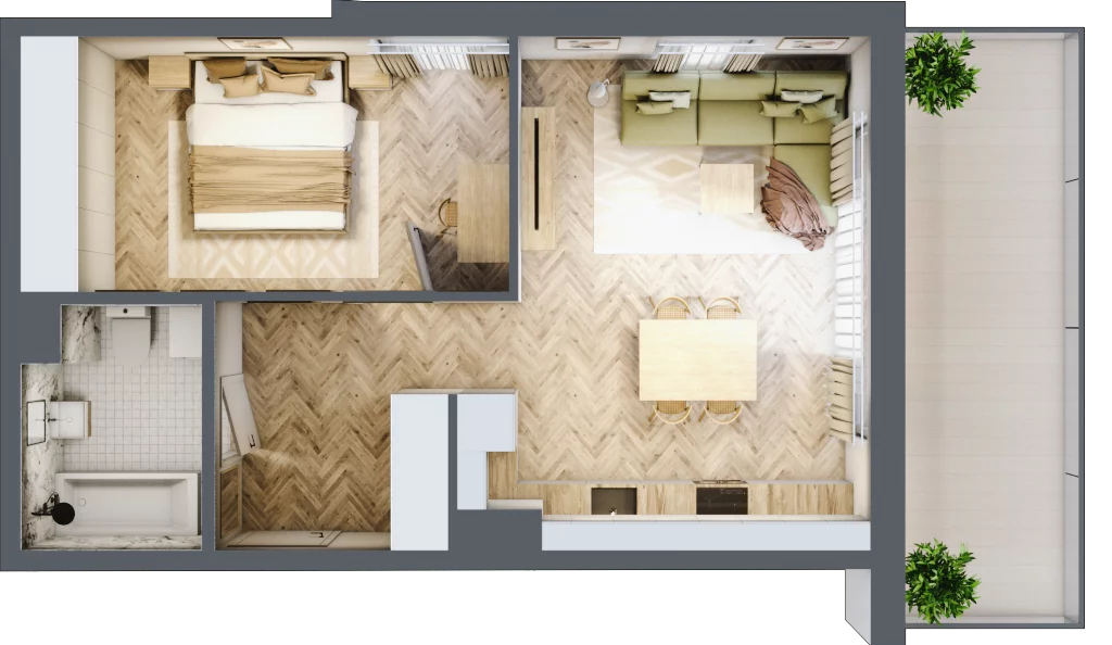 2 pokoje, mieszkanie 47,18 m², piętro 6, oferta nr 123, Rezydencja Świerkowa, Radom, Idalin, ul. Świerkowa 47