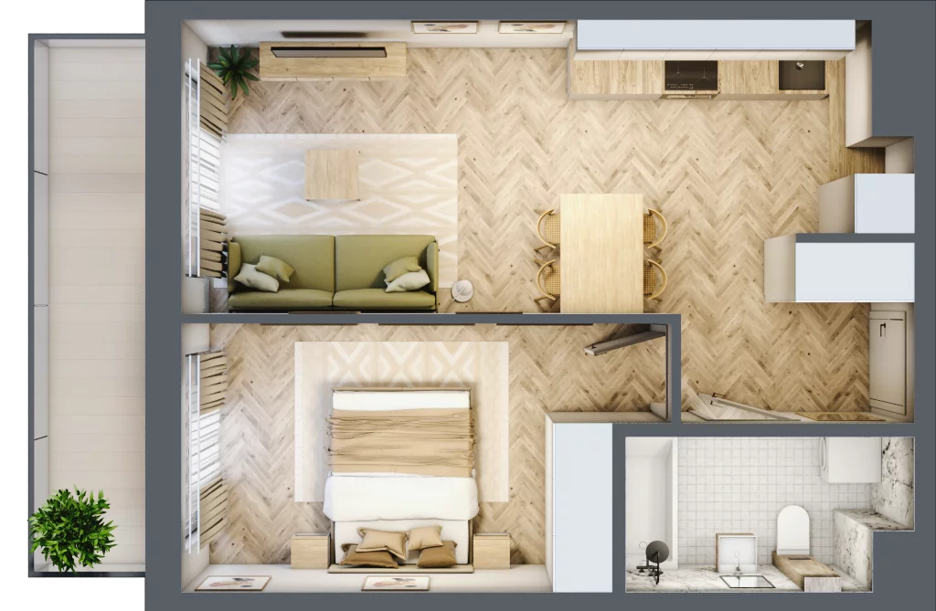 2 pokoje, mieszkanie 42,08 m², piętro 6, oferta nr 126, Rezydencja Świerkowa, Radom, Idalin, ul. Świerkowa 47