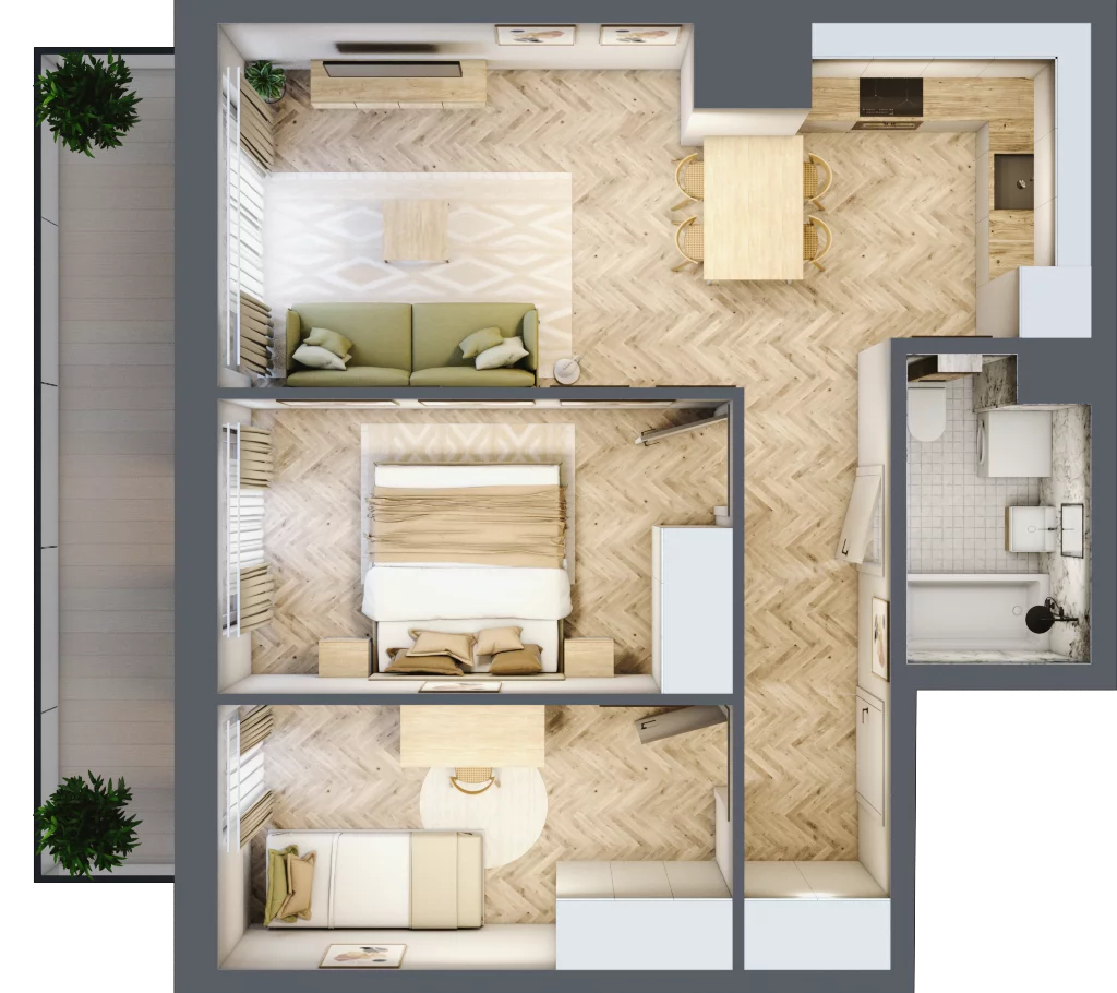 3 pokoje, mieszkanie 52,99 m², piętro 6, oferta nr 128, Rezydencja Świerkowa, Radom, Idalin, ul. Świerkowa 47