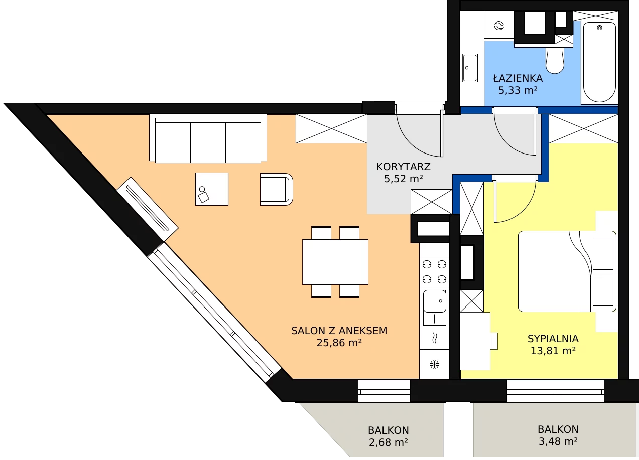 Zalety mieszkania 51.33 m², M9