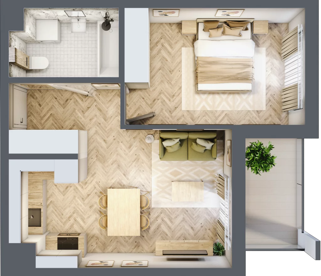 2 pokoje, mieszkanie 41,71 m², piętro 5, oferta nr E62, Panorama Struga, Radom, Śródmieście, ul. Andrzeja Struga 60