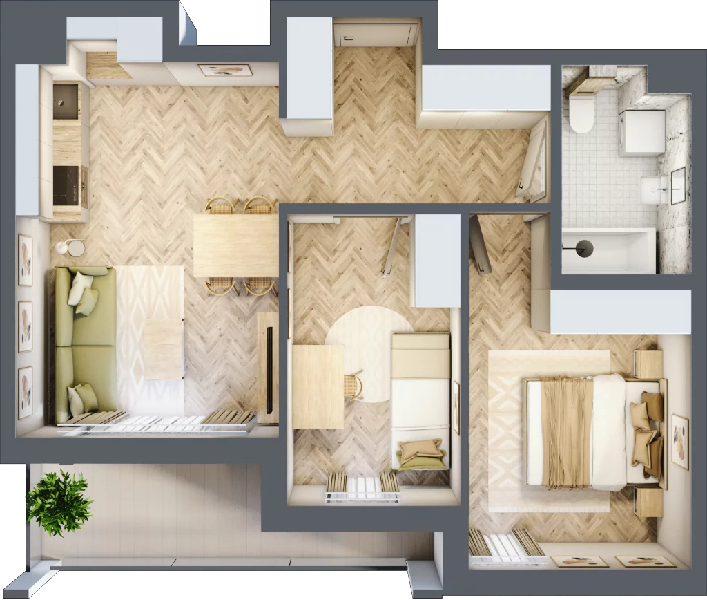 3 pokoje, mieszkanie 52,93 m², piętro 6, oferta nr E70, Panorama Struga, Radom, Śródmieście, ul. Andrzeja Struga 60