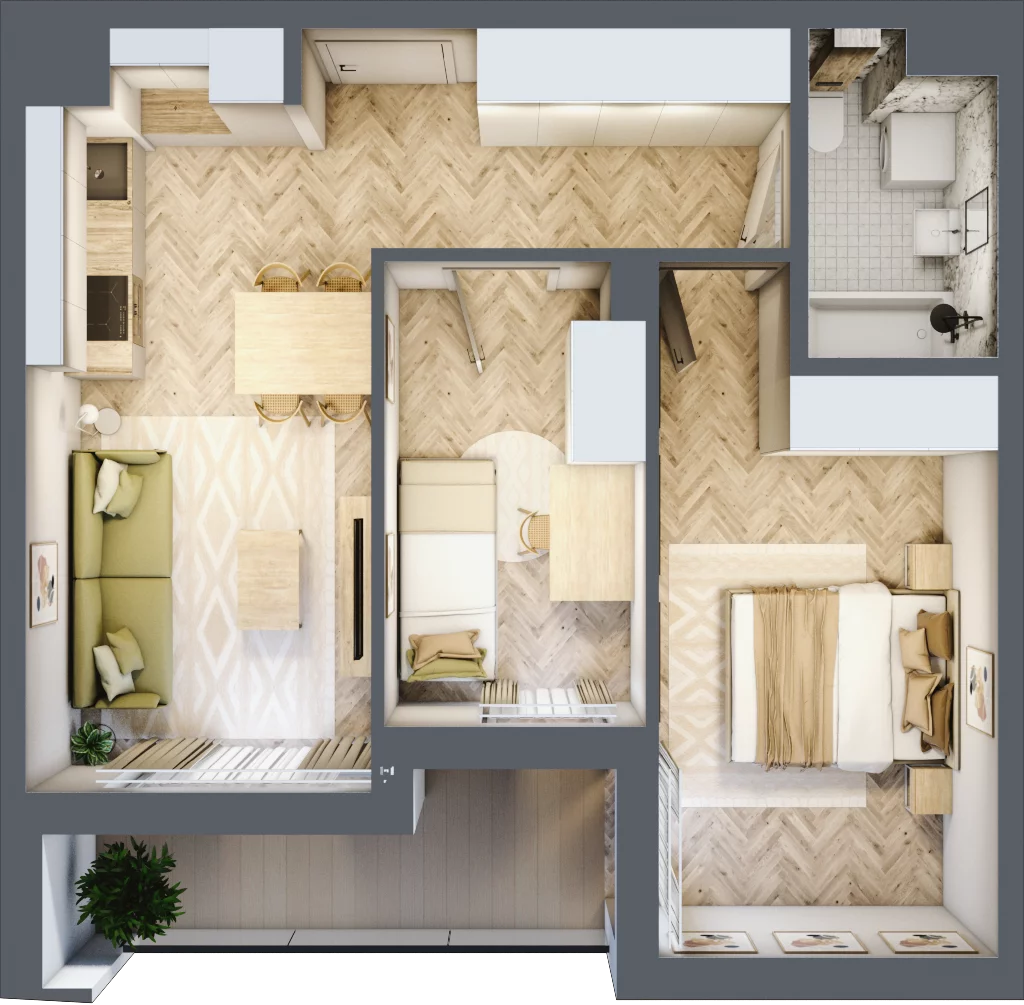 3 pokoje, mieszkanie 49,54 m², piętro 7, oferta nr E84, Panorama Struga, Radom, Śródmieście, ul. Andrzeja Struga 60