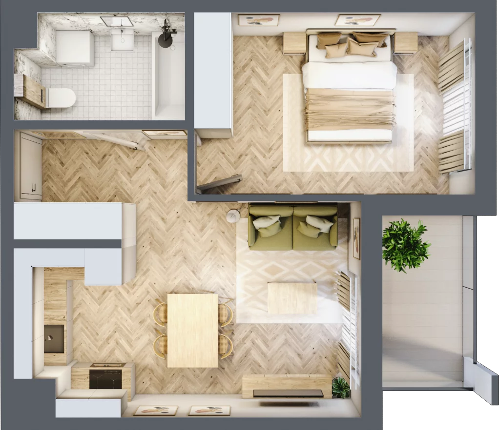 2 pokoje, mieszkanie 41,71 m², piętro 7, oferta nr E86, Panorama Struga, Radom, Śródmieście, ul. Andrzeja Struga 60