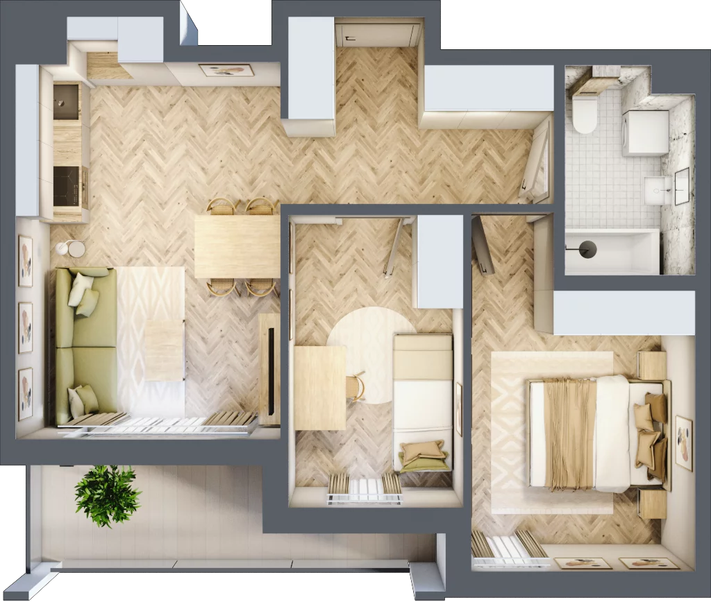3 pokoje, mieszkanie 52,93 m², piętro 8, oferta nr E94, Panorama Struga, Radom, Śródmieście, ul. Andrzeja Struga 60