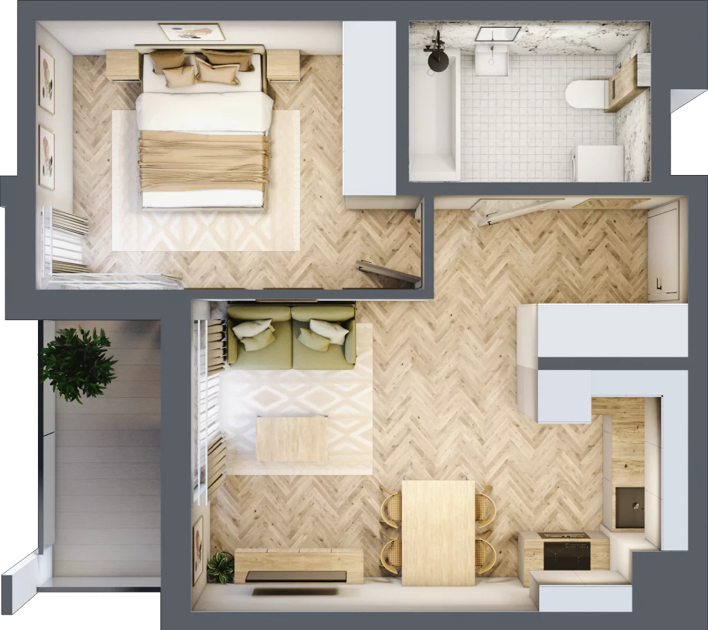 2 pokoje, mieszkanie 41,01 m², piętro 8, oferta nr E95, Panorama Struga, Radom, Śródmieście, ul. Andrzeja Struga 60