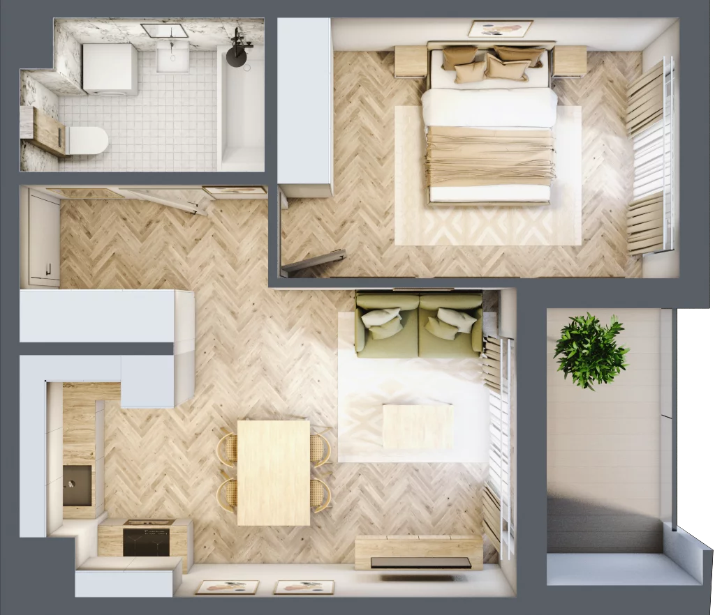 2 pokoje, mieszkanie 41,72 m², piętro 5, oferta nr F37, Panorama Struga, Radom, Śródmieście, ul. Andrzeja Struga 60