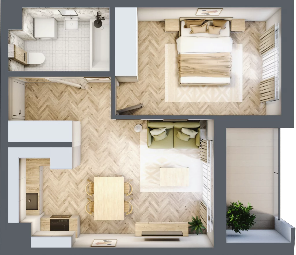 2 pokoje, mieszkanie 41,70 m², piętro 9, oferta nr F67, Panorama Struga, Radom, Śródmieście, ul. Andrzeja Struga 60