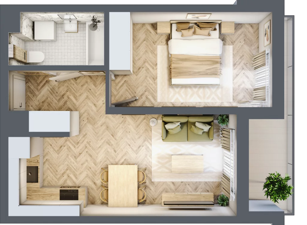 2 pokoje, mieszkanie 38,12 m², piętro 3, oferta nr B4M19, Plaza City, Częstochowa, Częstochówka-Parkitka, ul. Łódzka