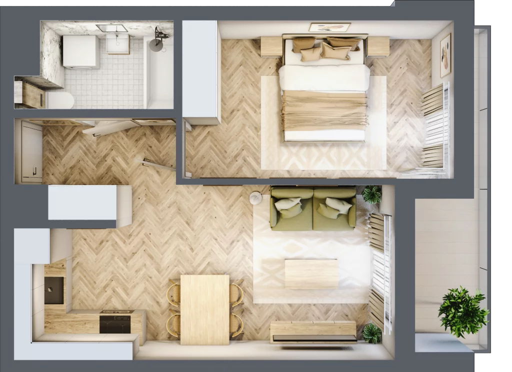 2 pokoje, mieszkanie 38,58 m², piętro 4, oferta nr B4M24, Plaza City, Częstochowa, Częstochówka-Parkitka, ul. Łódzka