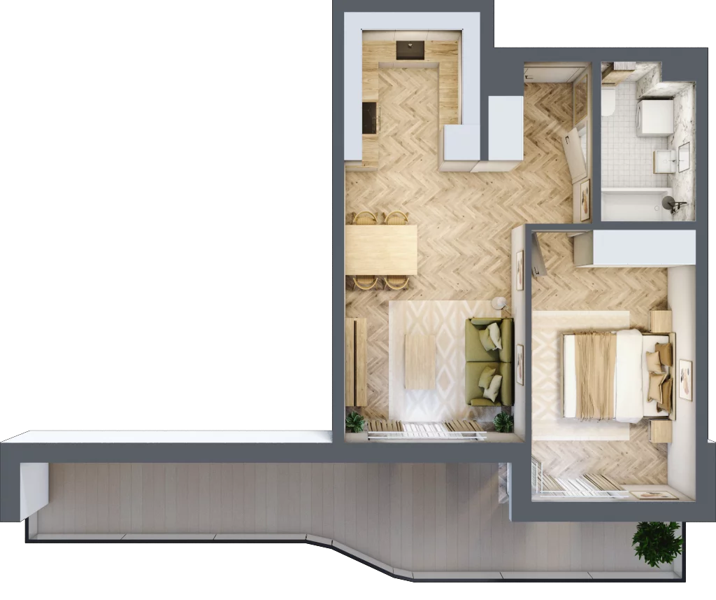 2 pokoje, mieszkanie 42,11 m², piętro 1, oferta nr B5M7, Plaza City, Częstochowa, Częstochówka-Parkitka, ul. Łódzka