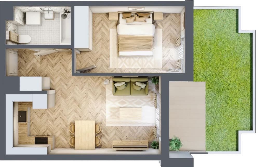 2 pokoje, mieszkanie 41,47 m², parter, oferta nr B6M10, Plaza City, Częstochowa, Częstochówka-Parkitka, ul. Łódzka