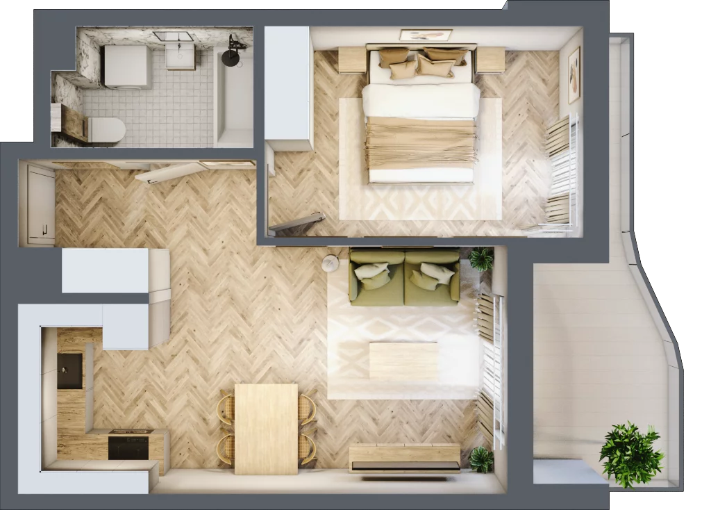2 pokoje, mieszkanie 40,73 m², piętro 4, oferta nr B6M43, Plaza City, Częstochowa, Częstochówka-Parkitka, ul. Łódzka