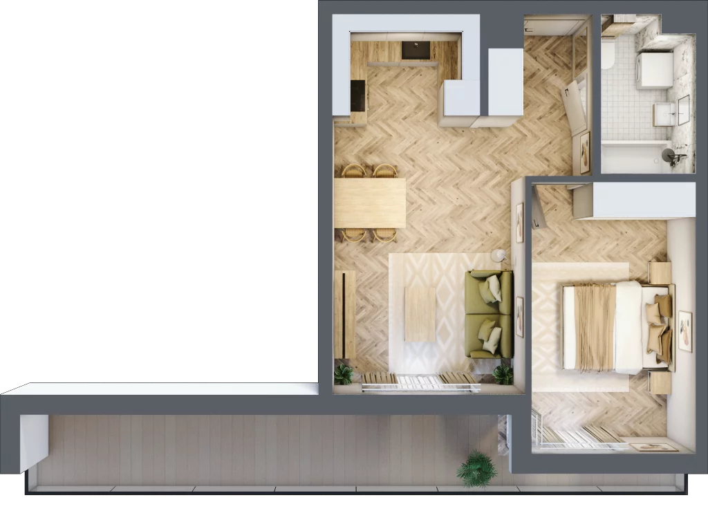 2 pokoje, mieszkanie 41,47 m², piętro 4, oferta nr B6M52, Plaza City, Częstochowa, Częstochówka-Parkitka, ul. Łódzka