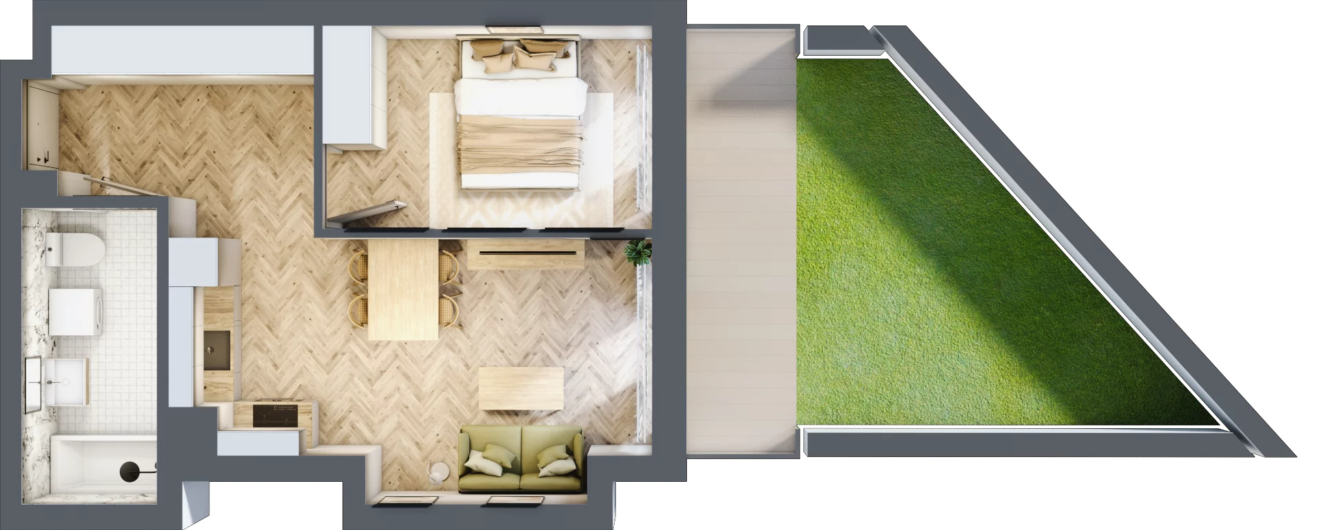 2 pokoje, mieszkanie 42,87 m², parter, oferta nr M003, ULTRADOM, Radom, Gołębiów, ul. Gołębiowska