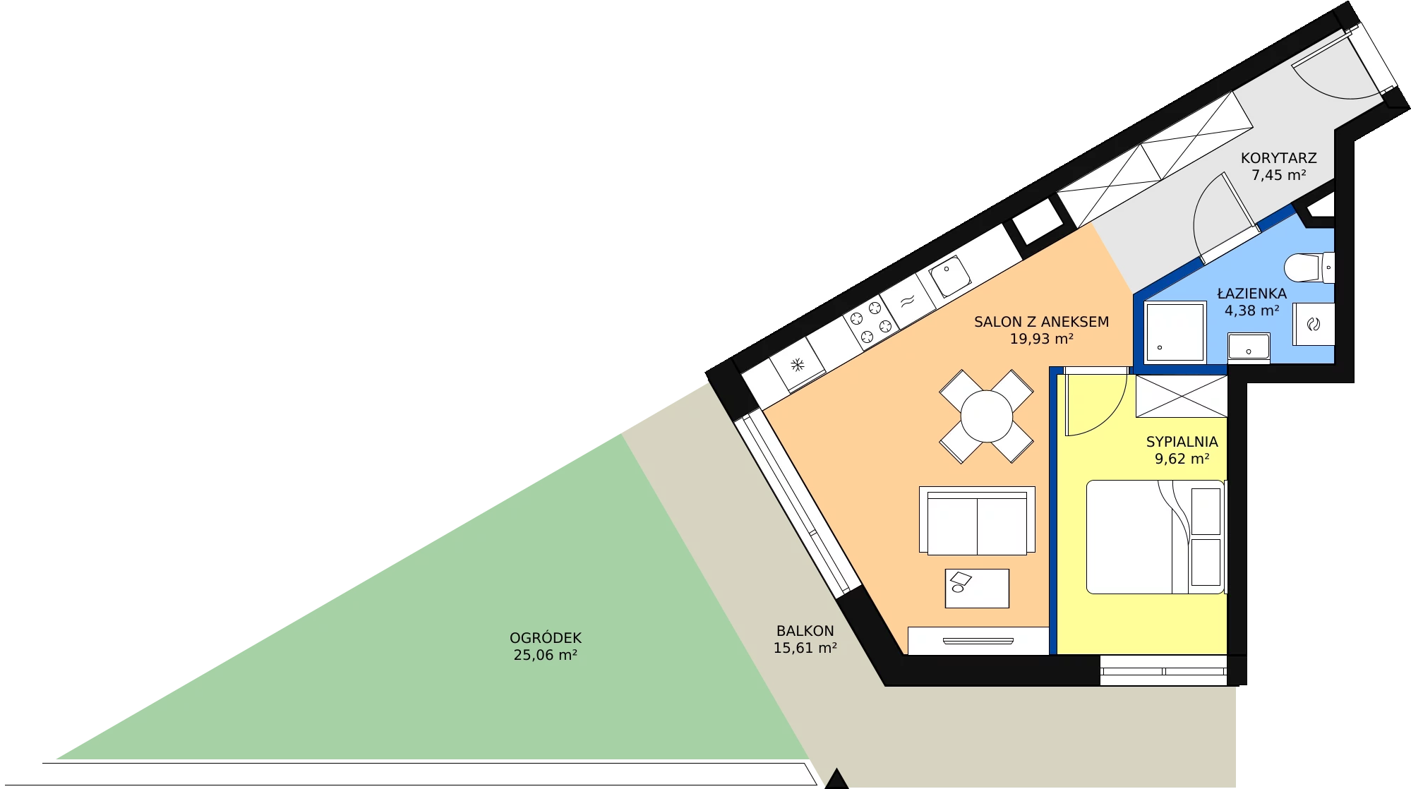 Zalety mieszkania 42.68 m², M017