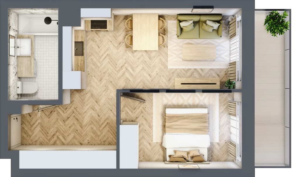 2 pokoje, mieszkanie 40,41 m², parter, oferta nr M019, ULTRADOM, Radom, Gołębiów, ul. Gołębiowska