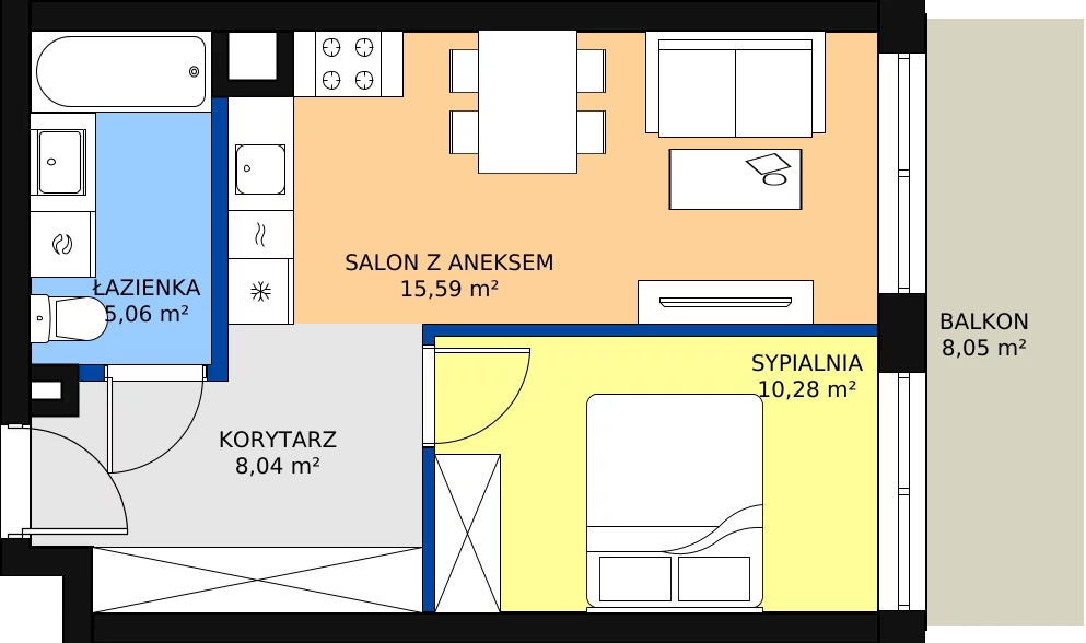 Zalety mieszkania 40.29 m², M022