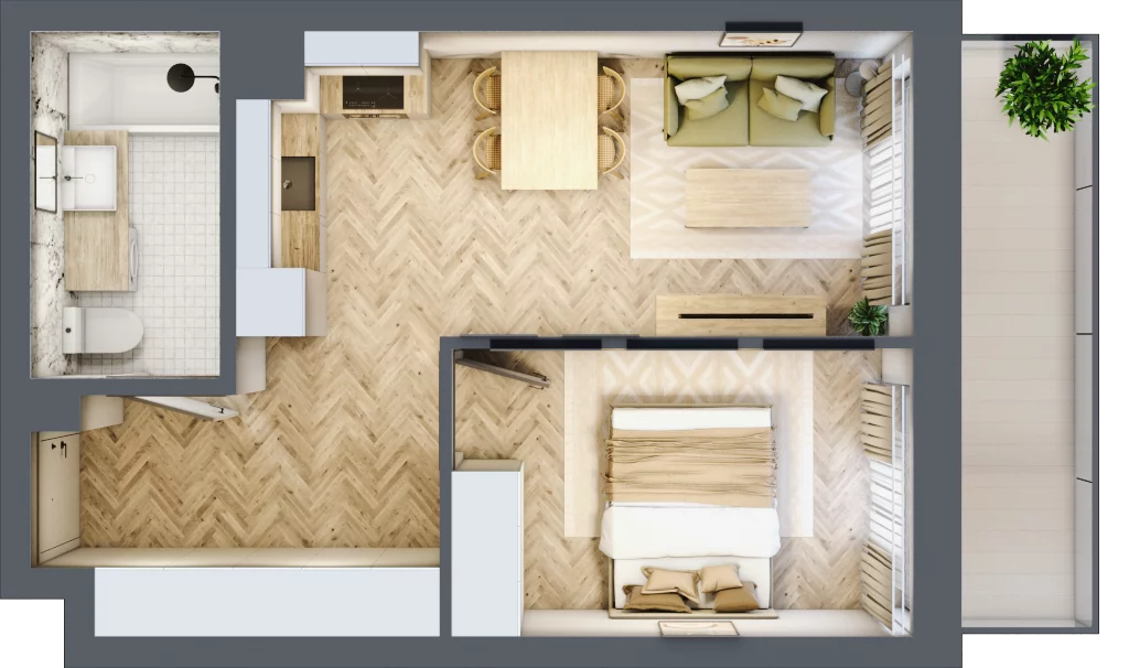 2 pokoje, mieszkanie 40,29 m², parter, oferta nr M022, ULTRADOM, Radom, Gołębiów, ul. Gołębiowska